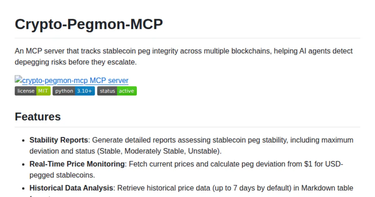 Crypto-Pegmon-MCP