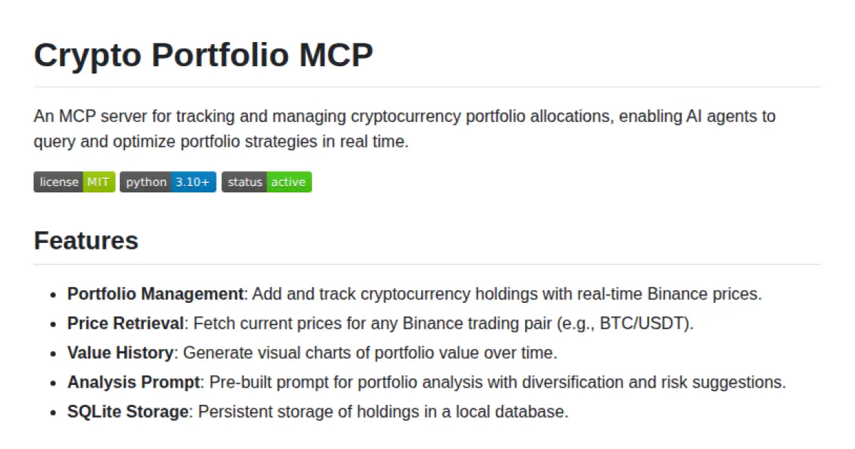 Crypto Portfolio MCP