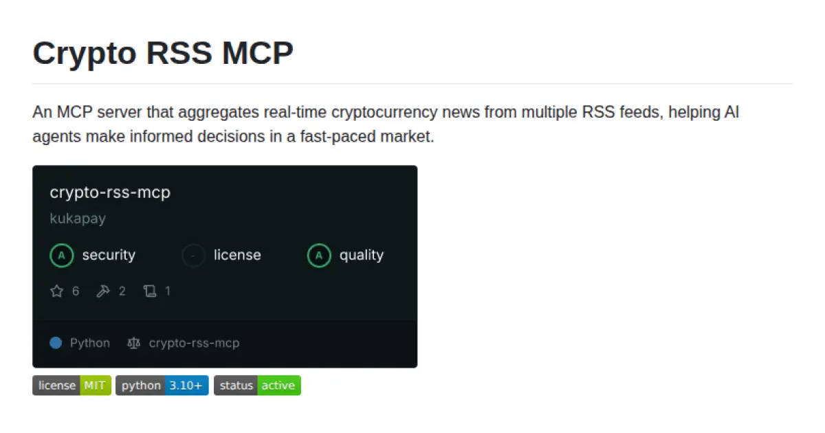 Crypto RSS MCP