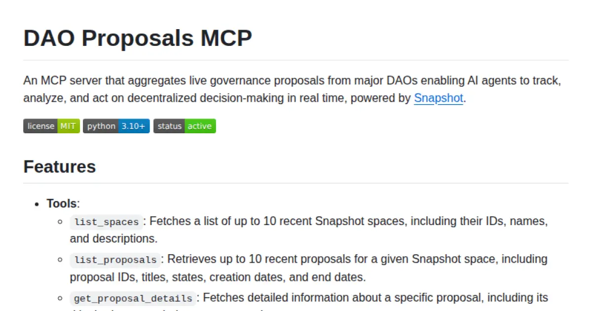 DAO Proposals MCP