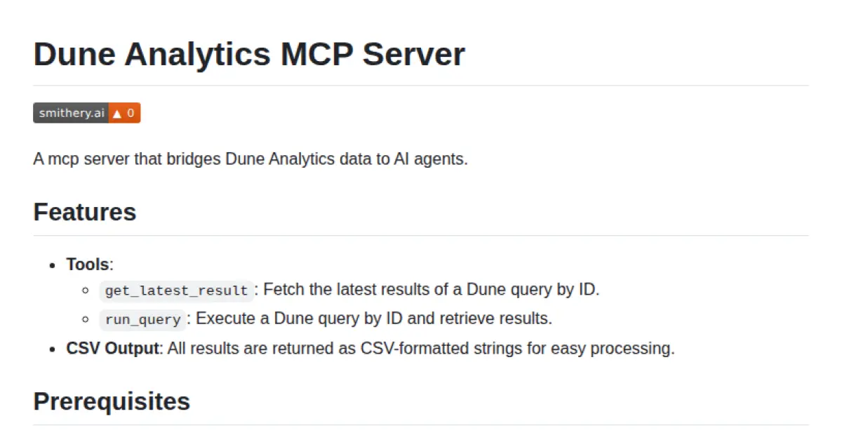 Dune Analytics MCP Server