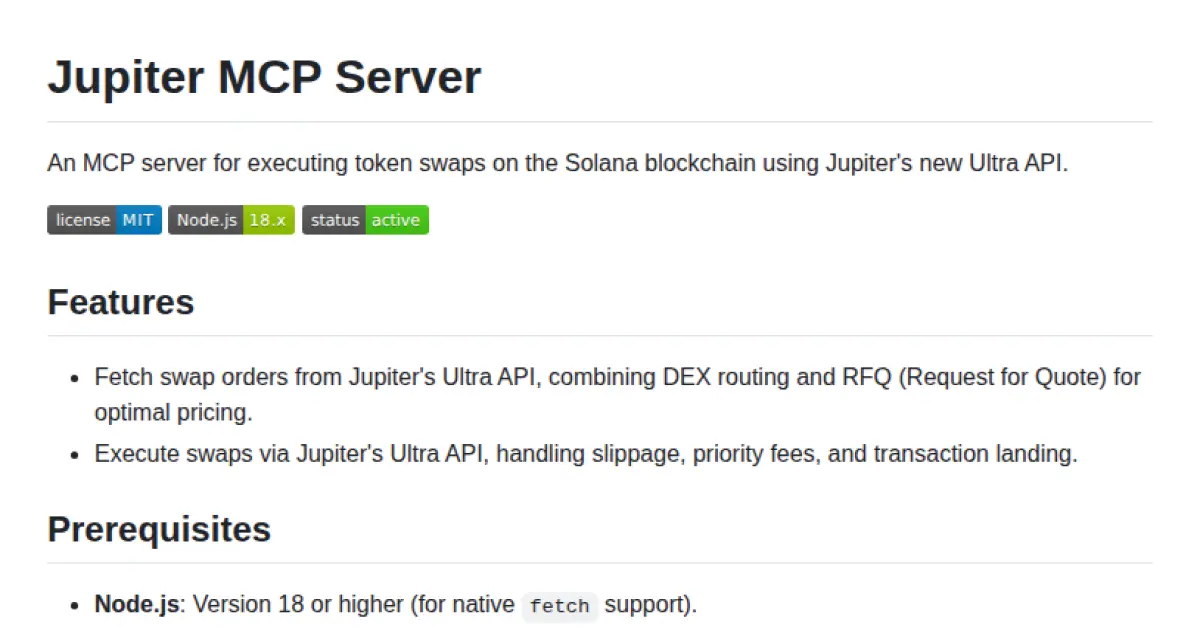 Jupiter MCP Server