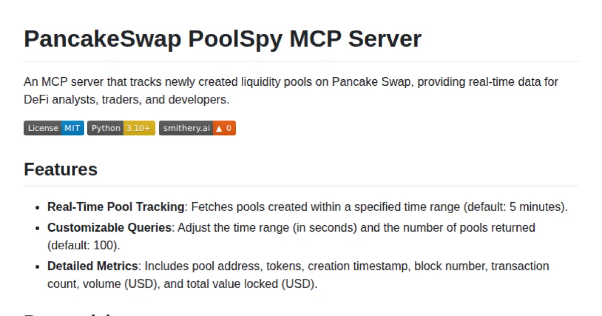 PancakeSwap PoolSpy MCP Server
