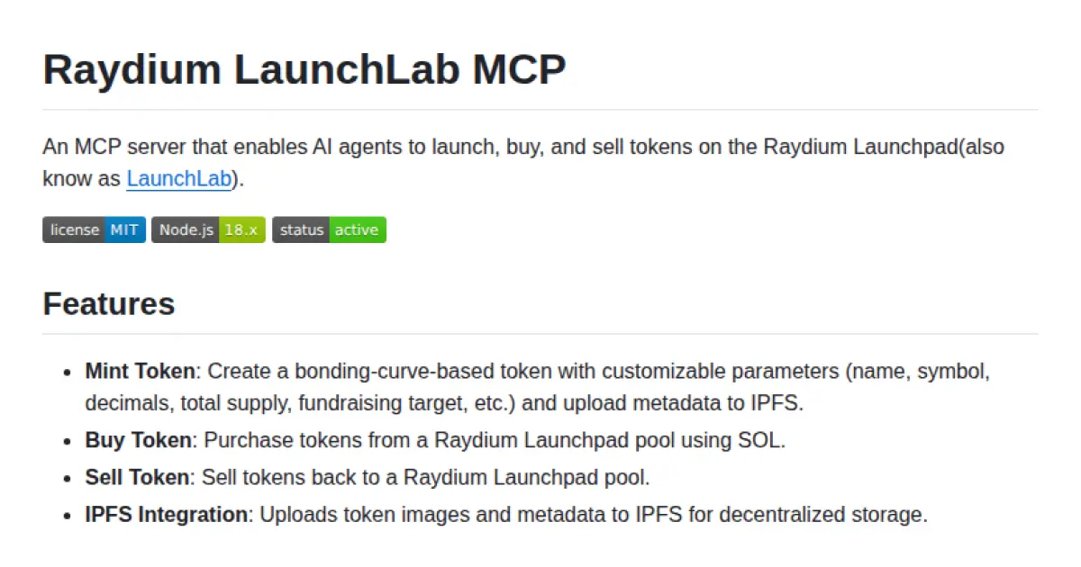 Raydium LaunchLab MCP