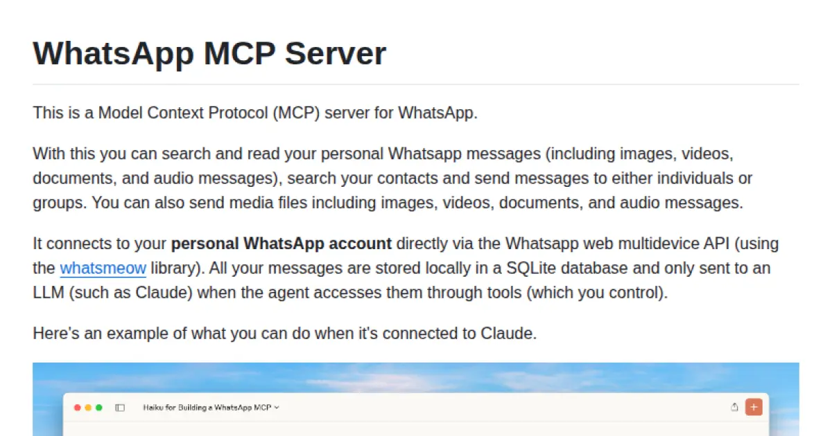 WhatsApp MCP Server