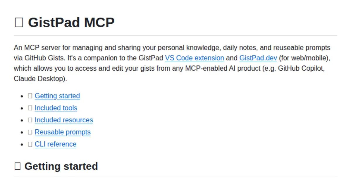 GistPad MCP