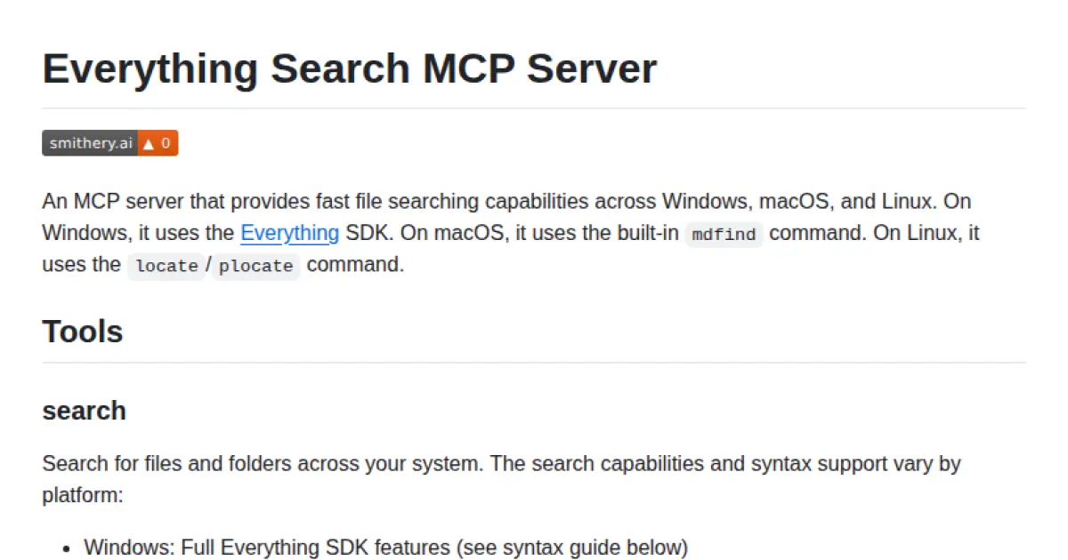 Everything Search MCP Server