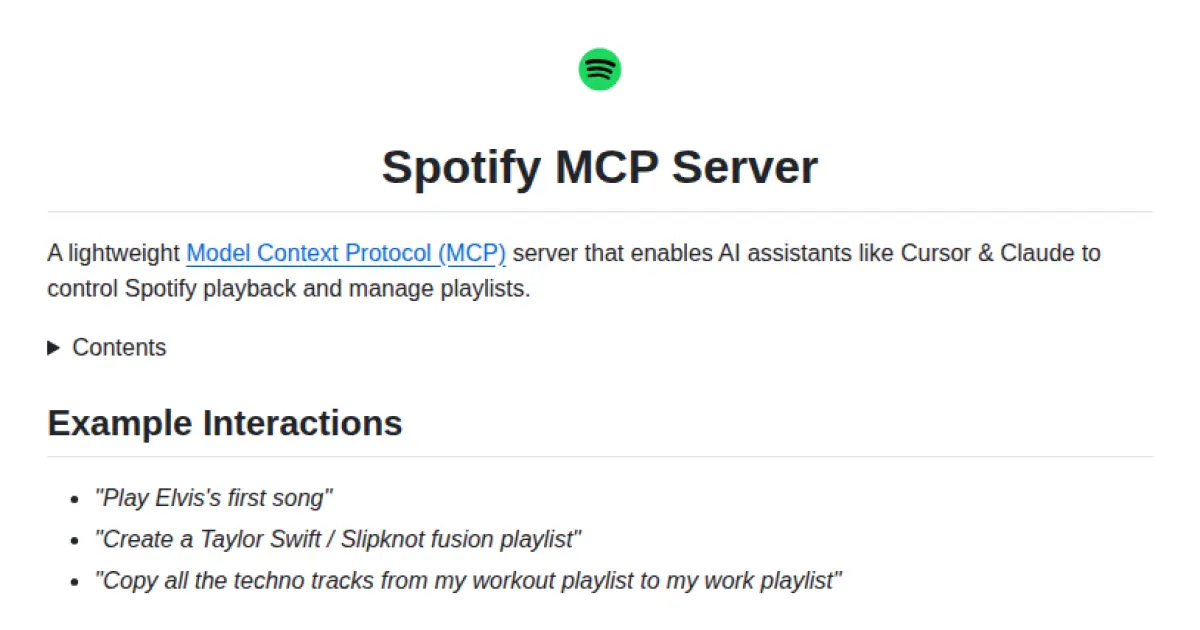 Spotify MCP Server