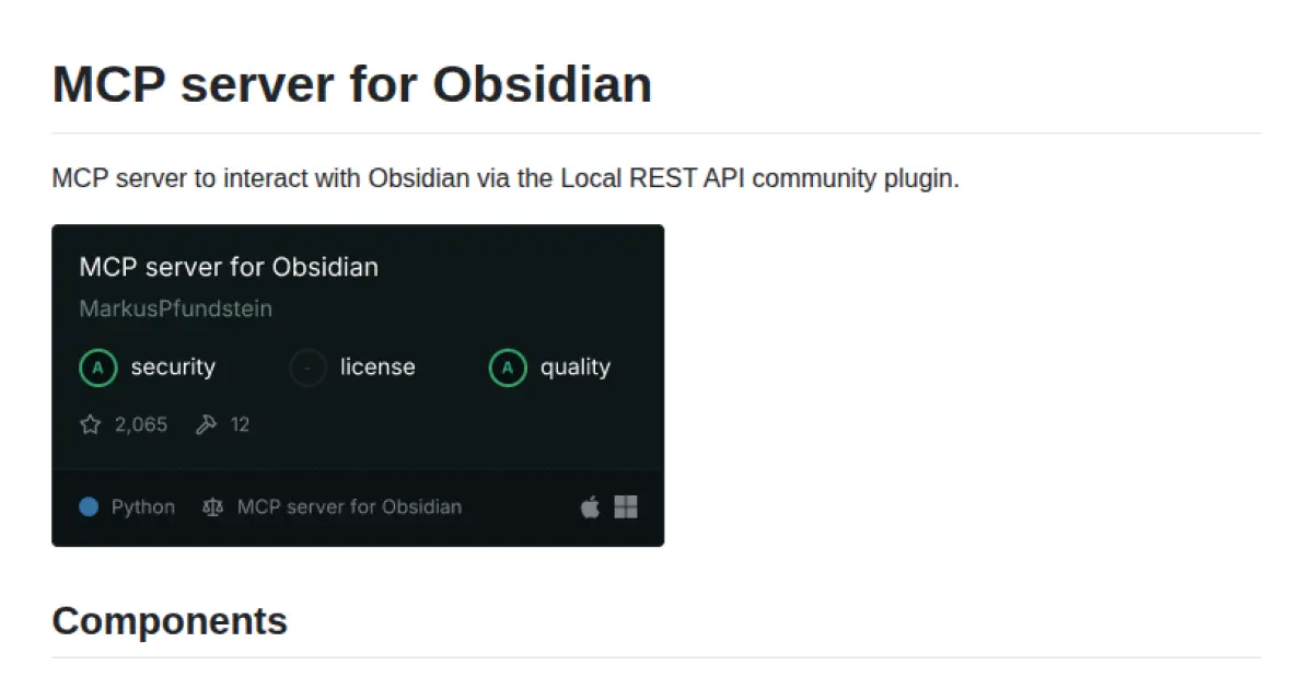 MCP Obsidian Server