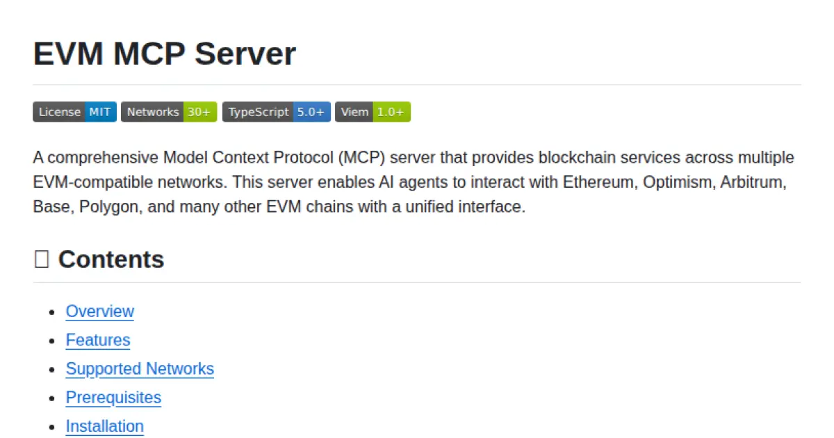 EVM MCP Server