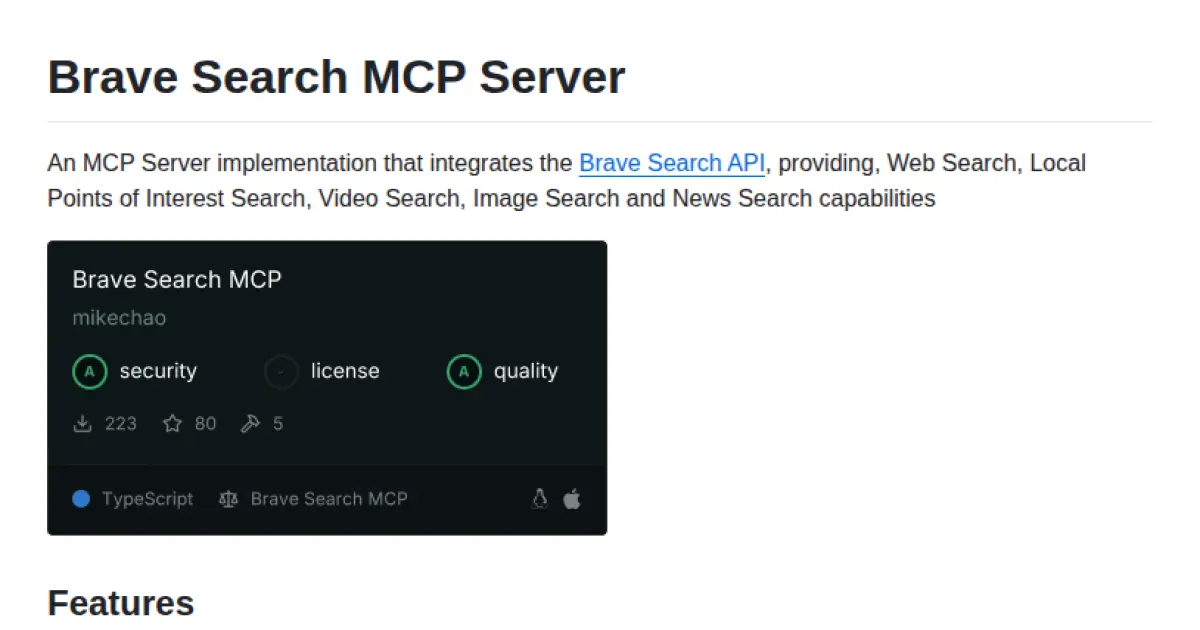 Brave Search MCP Server