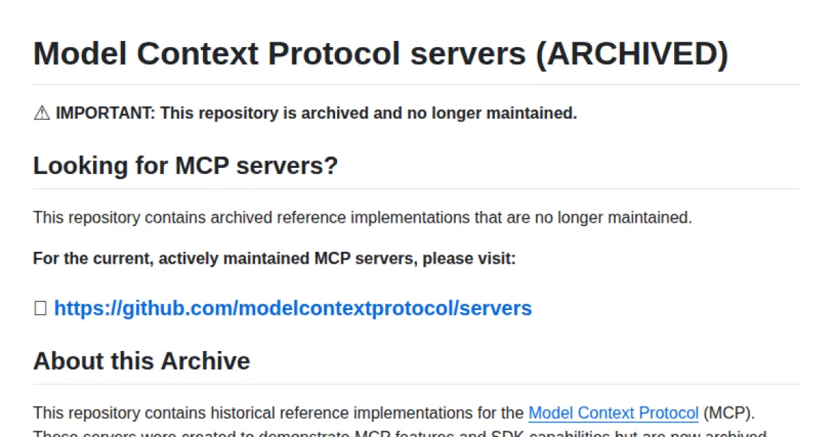 Model Context Protocol Servers (Archived)