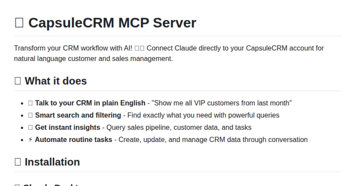CapsuleCRM MCP Server