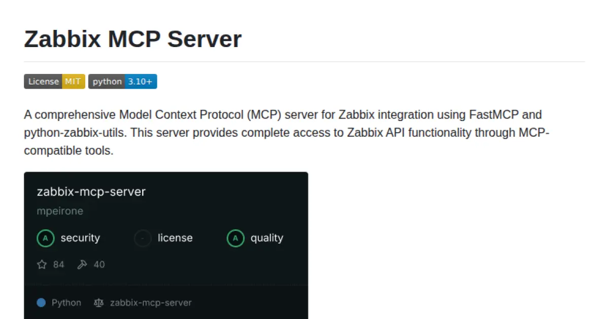 Zabbix MCP Server