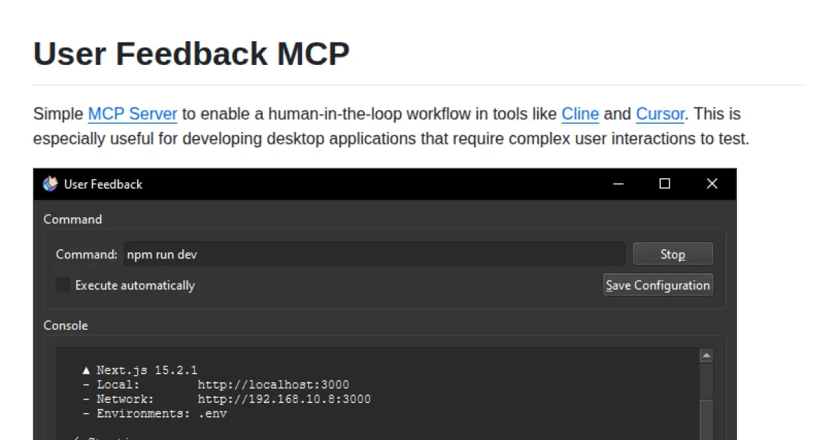 User Feedback MCP