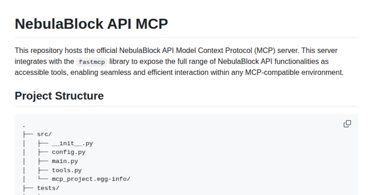 NebulaBlock API MCP Server