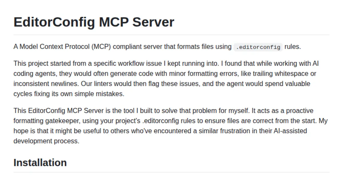 EditorConfig MCP Server