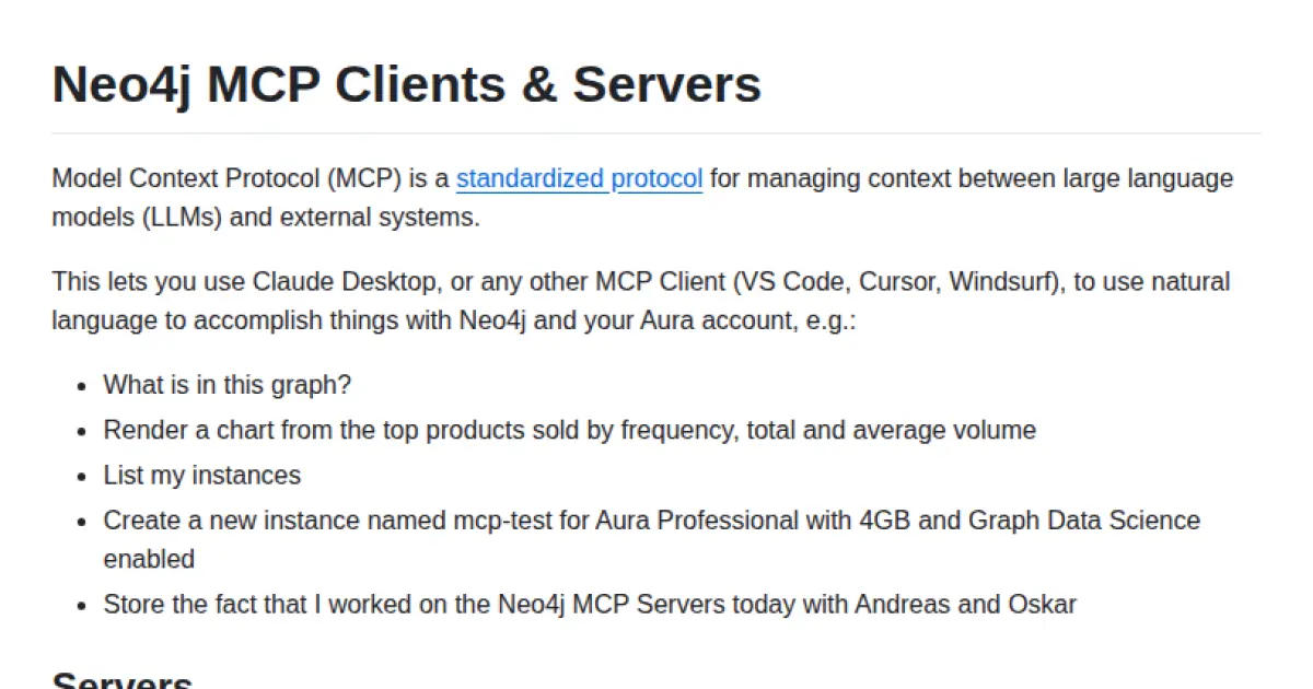 Neo4j MCP Clients & Servers