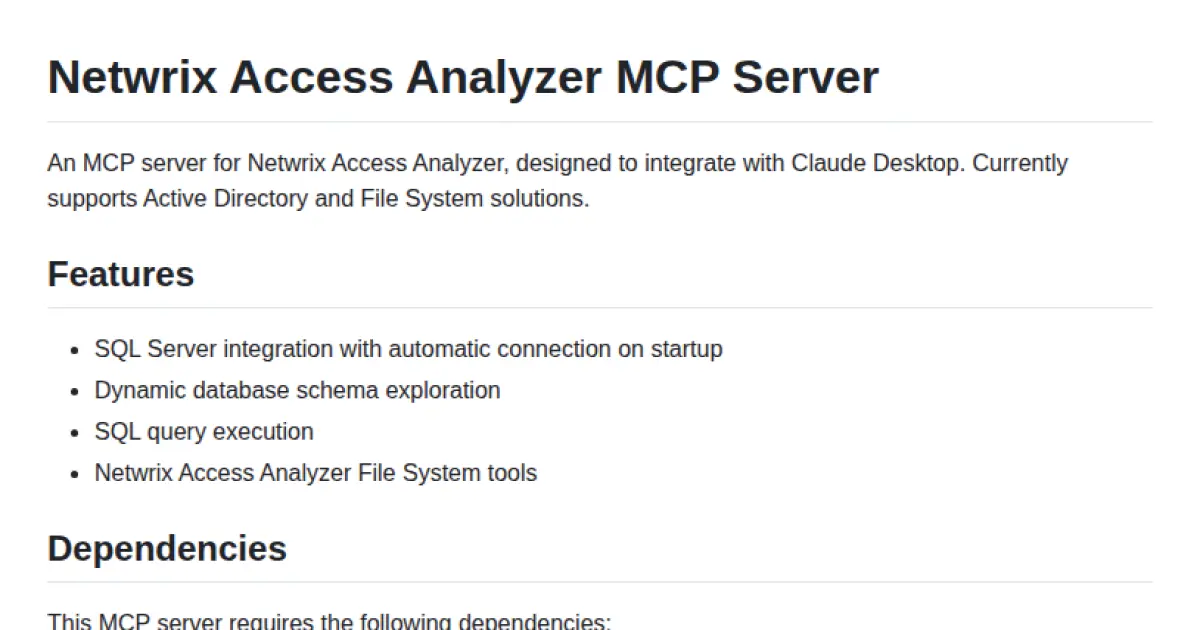Netwrix Access Analyzer MCP Server