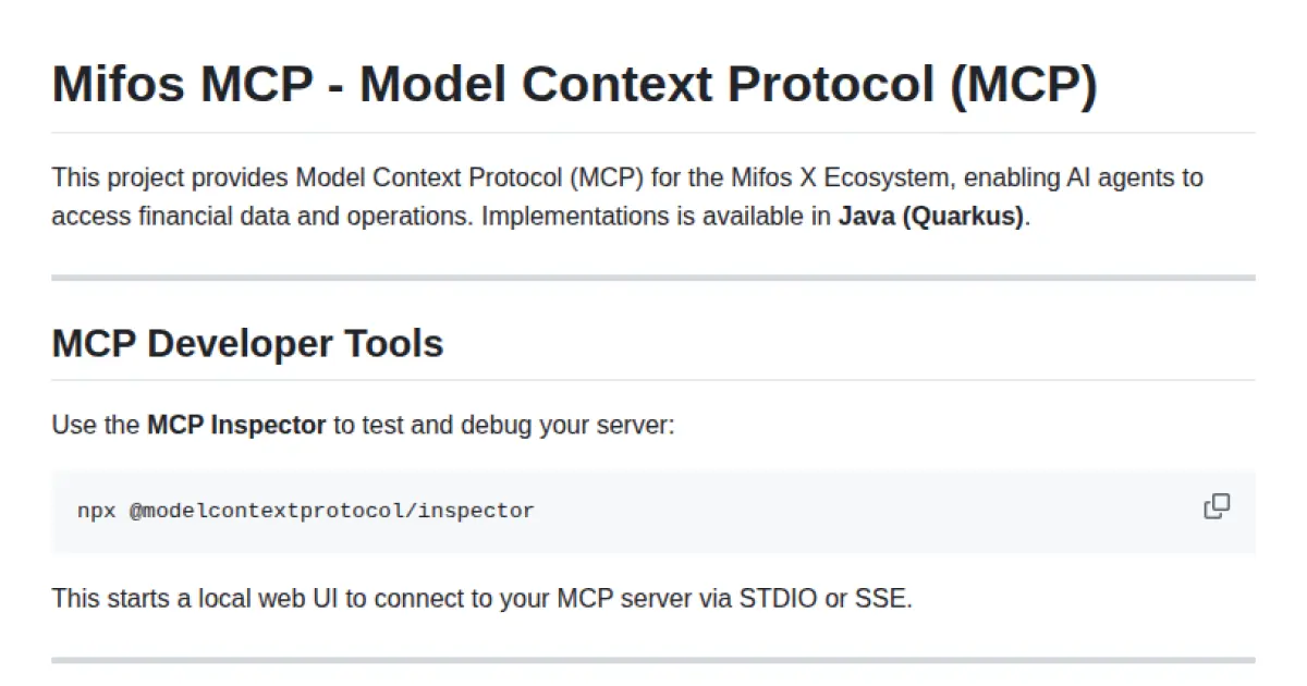 Mifos MCP - Model Context Protocol (MCP)