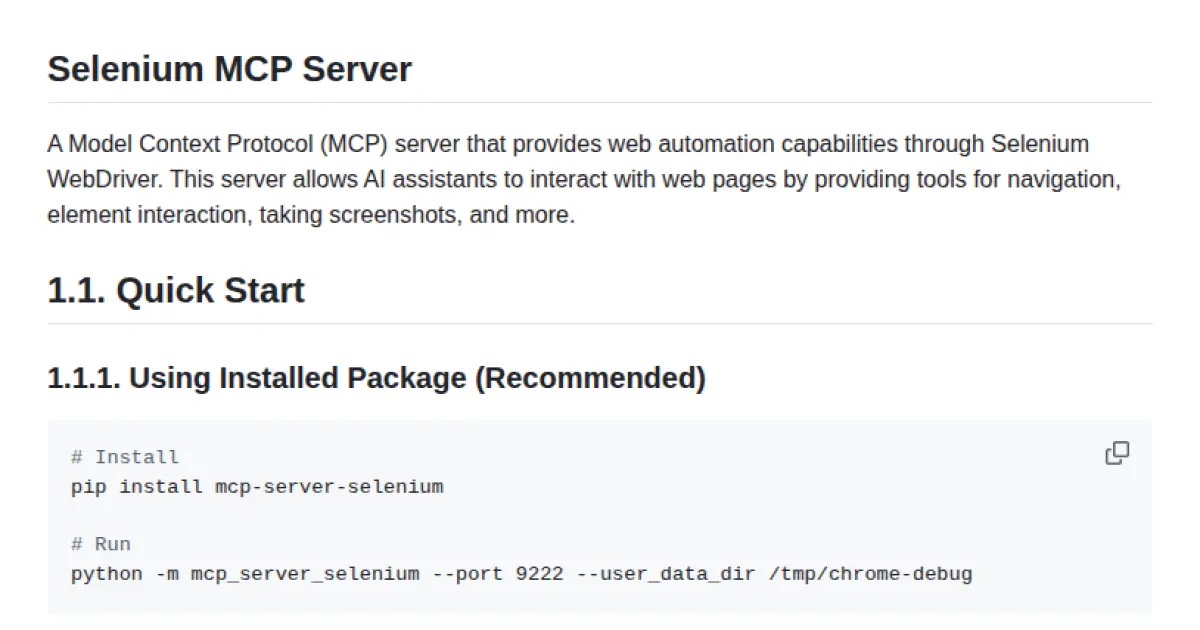 Selenium MCP Server