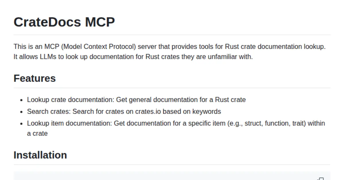 CrateDocs MCP