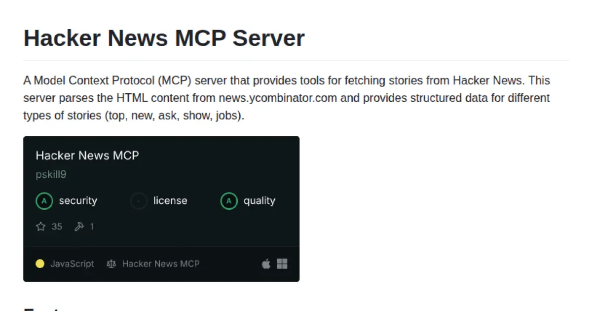 Hacker News MCP Server