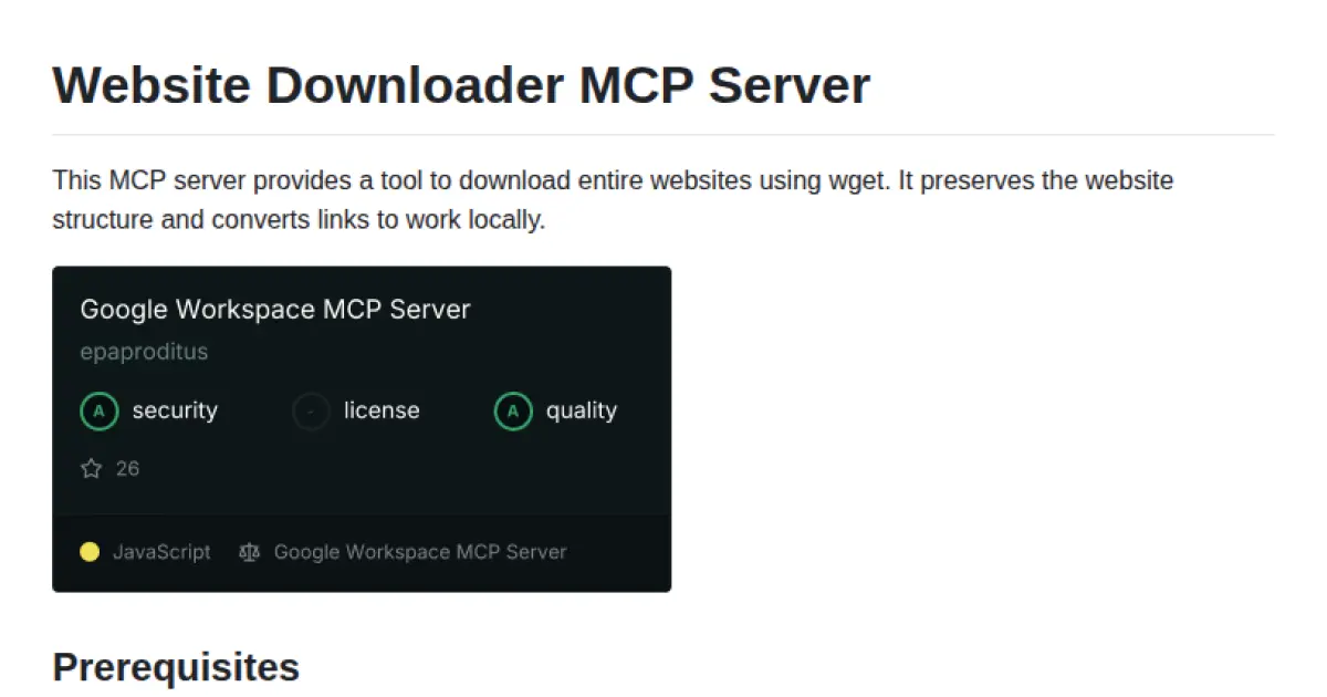 Website Downloader MCP Server
