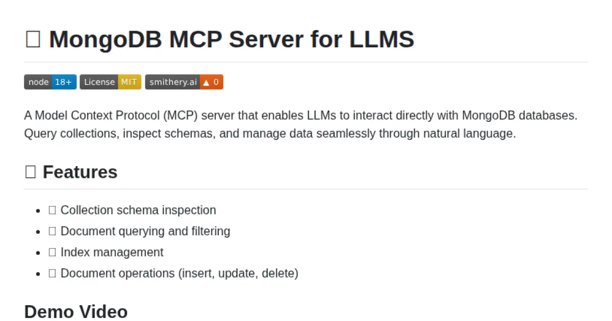 MongoDB MCP Server