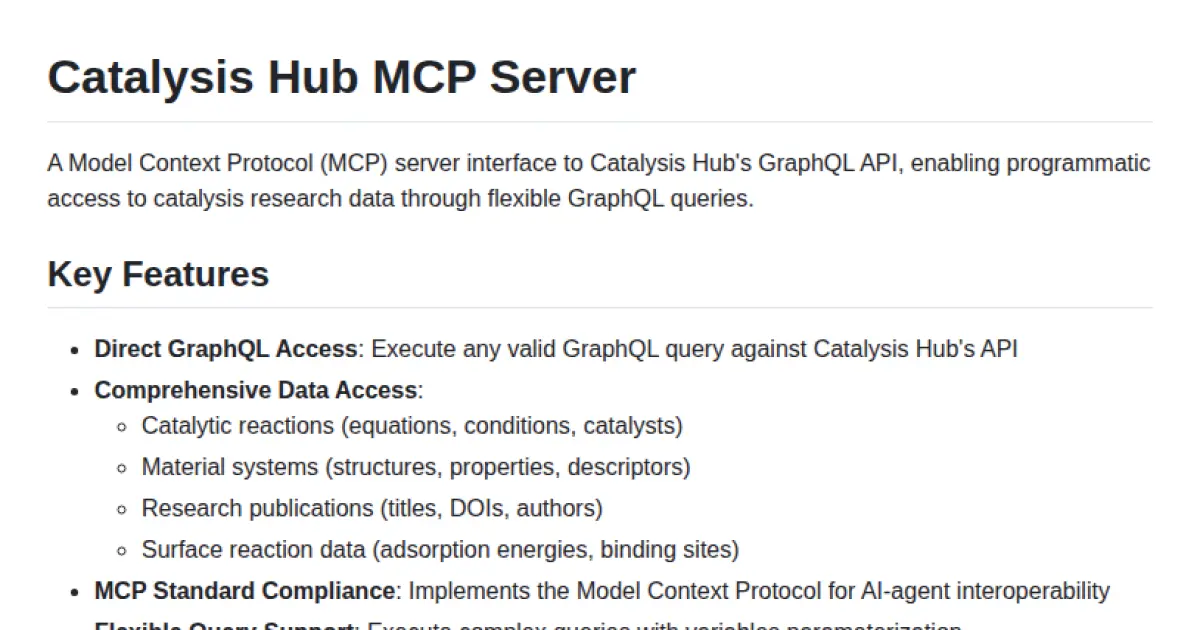 Catalysis Hub MCP Server