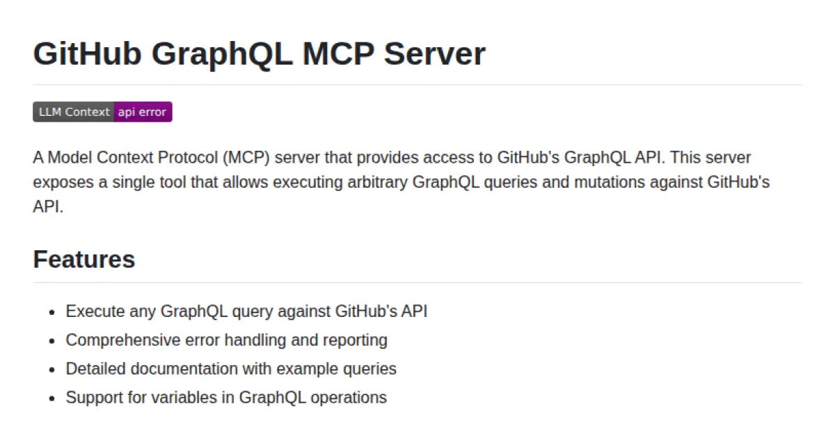 GitHub GraphQL MCP Server