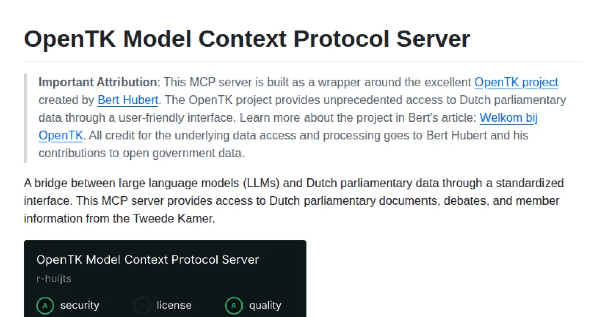 OpenTK Model Context Protocol Server