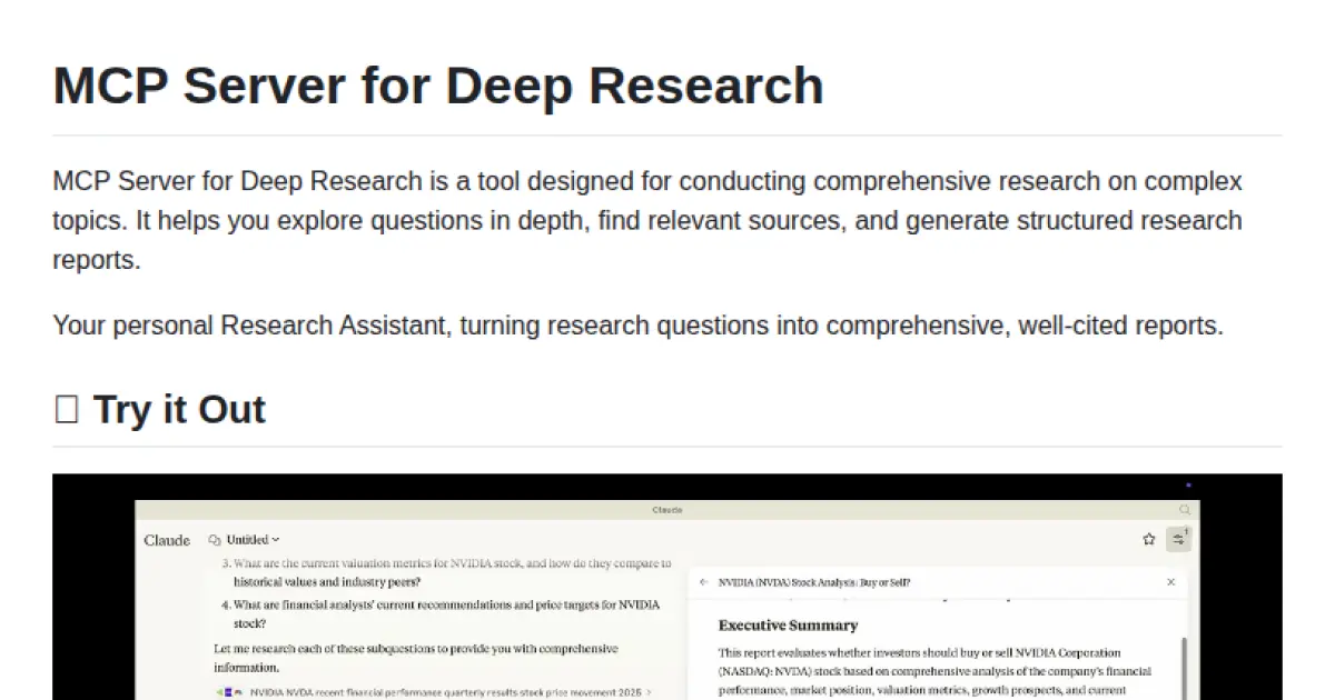 MCP Server for Deep Research