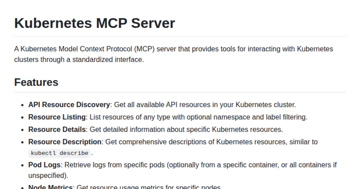 Kubernetes MCP Server