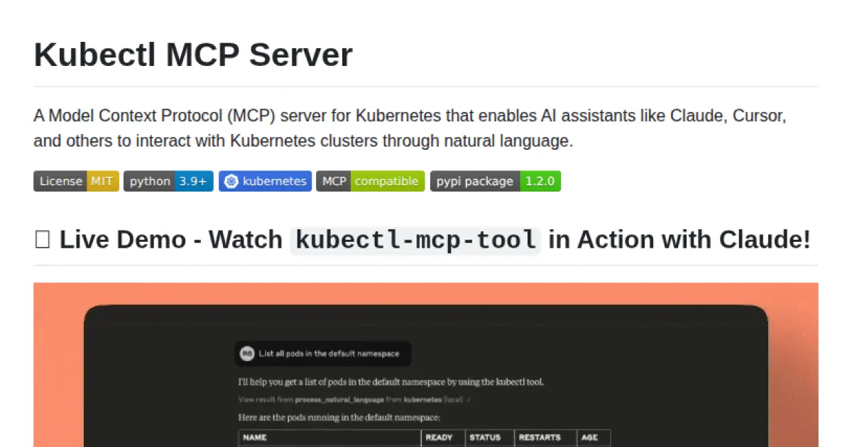 Kubectl MCP Server