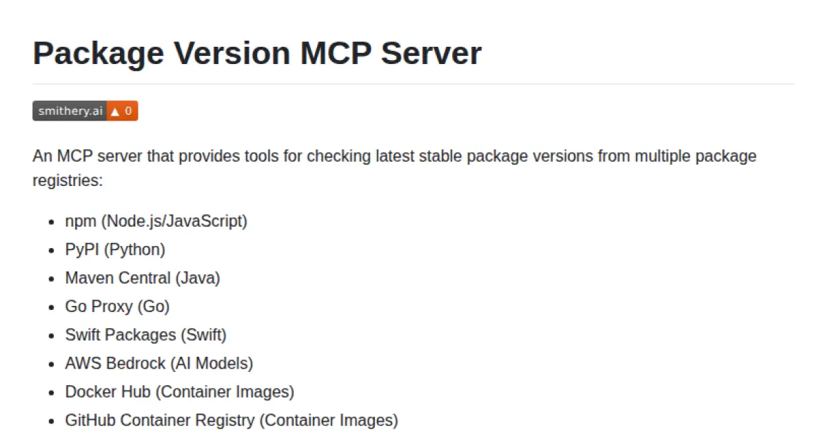 Package Version MCP Server