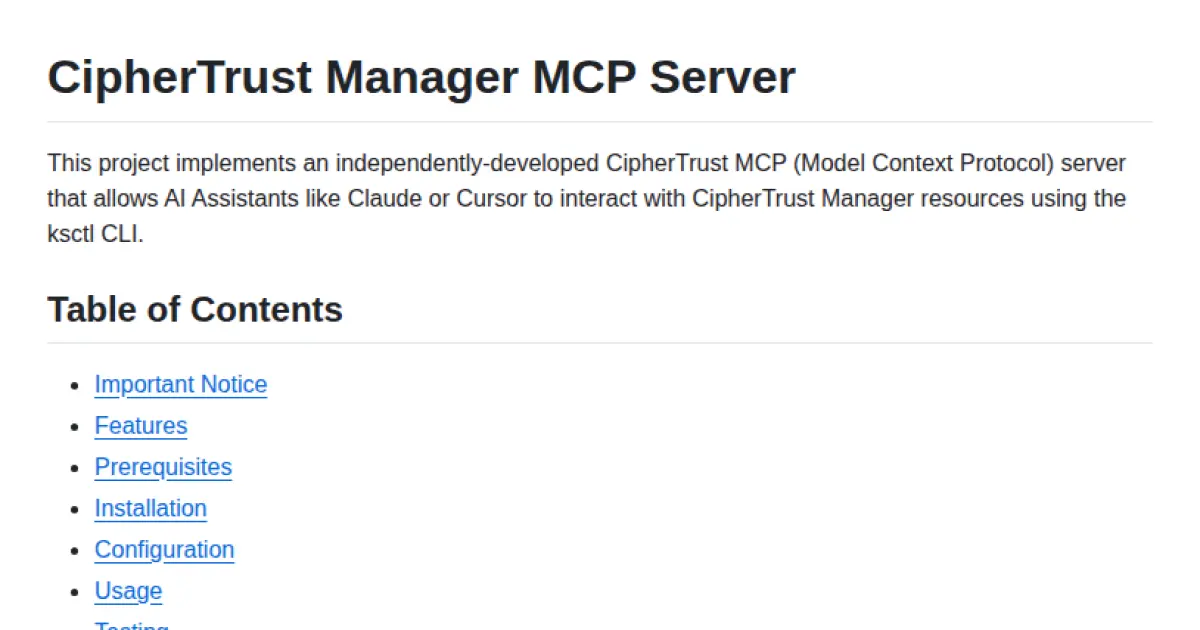 CipherTrust Manager MCP Server