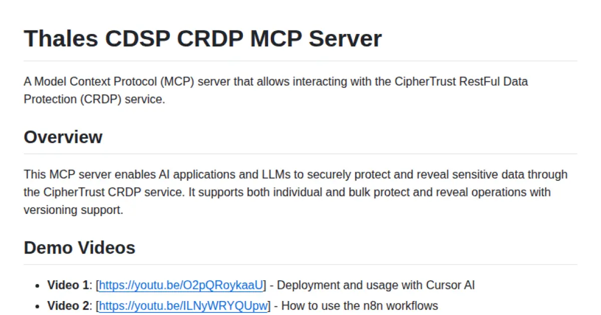 Thales CDSP CRDP MCP Server