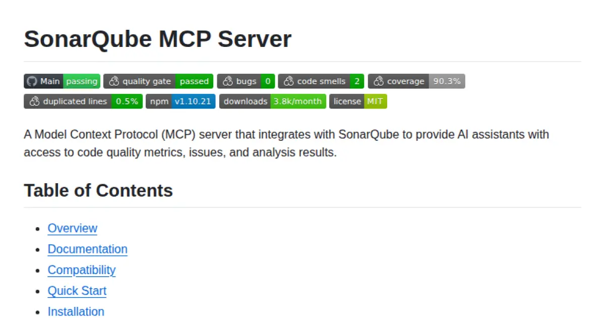 SonarQube MCP Server