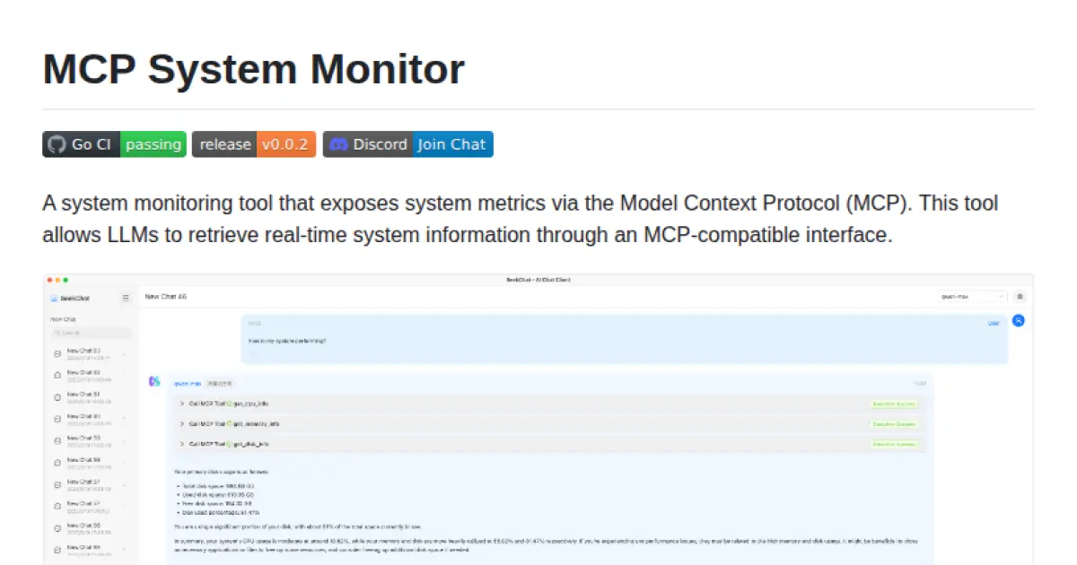 MCP System Monitor