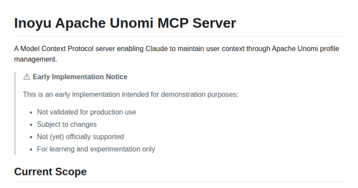 Inoyu Apache Unomi MCP Server