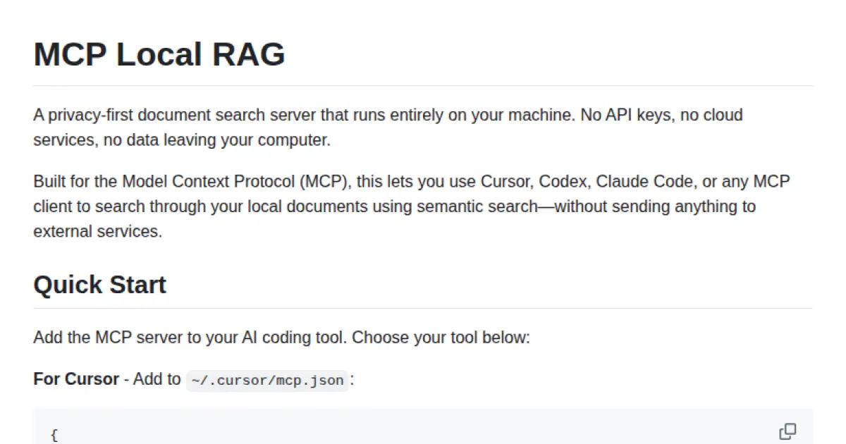 MCP Local RAG