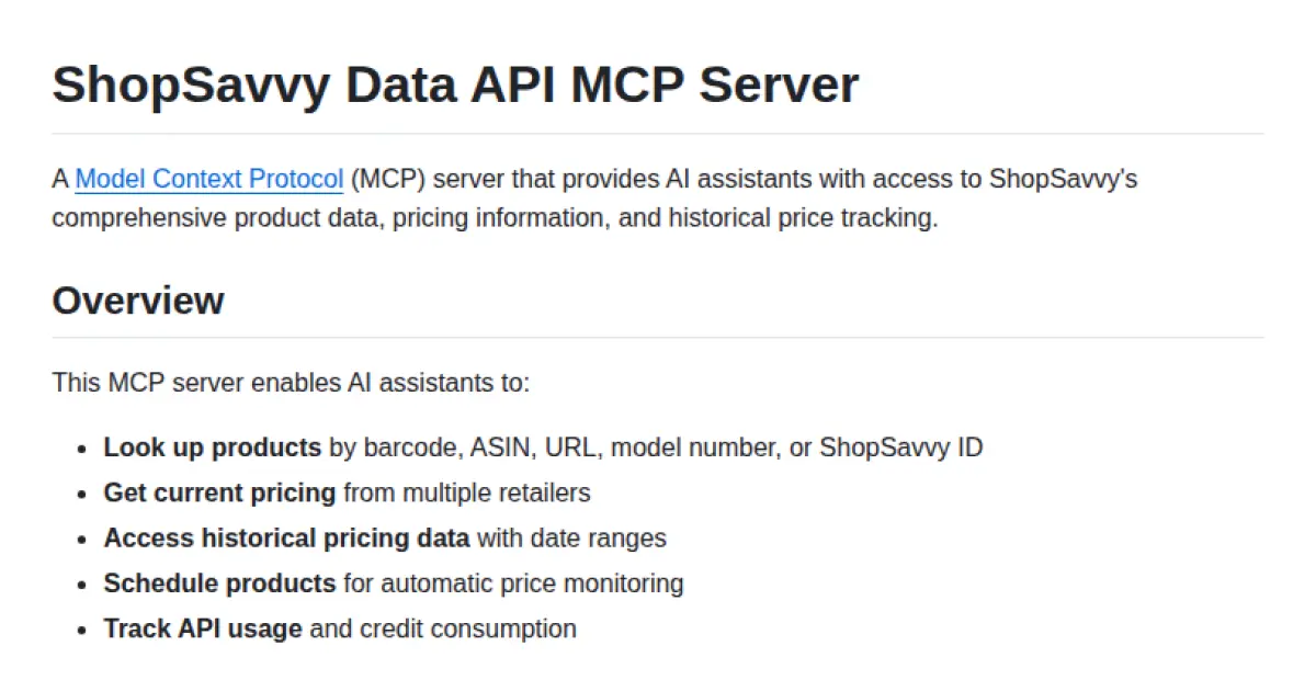 ShopSavvy Data API MCP Server