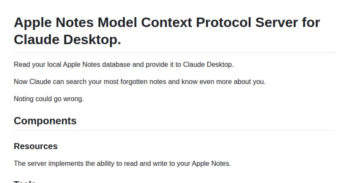 Apple Notes MCP Server