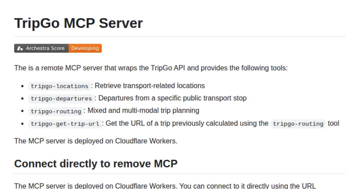TripGo MCP Server