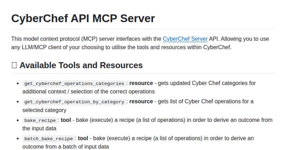 CyberChef API MCP Server