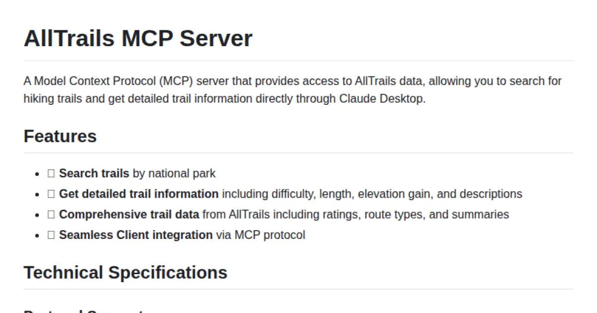 AllTrails MCP Server