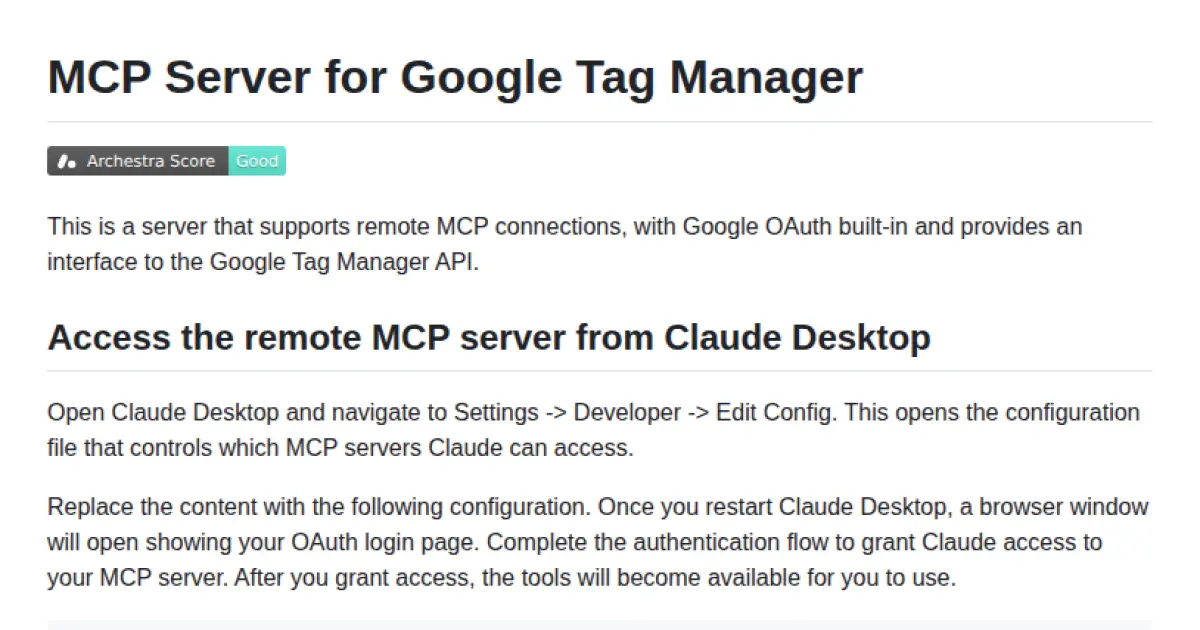 MCP Server for Google Tag Manager