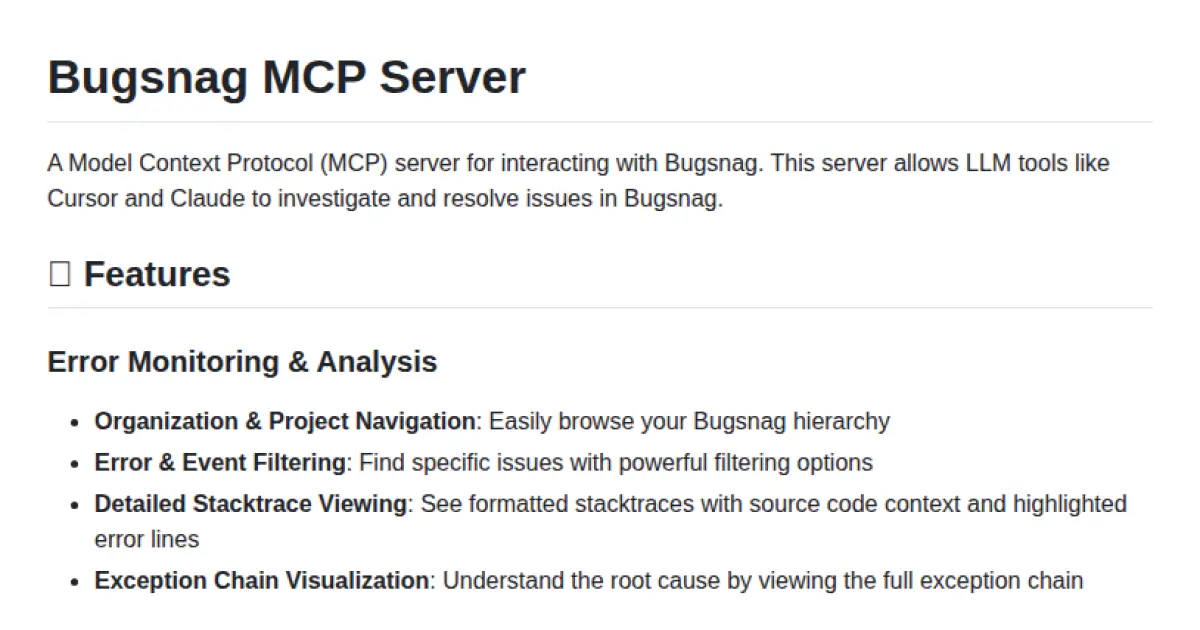 Bugsnag MCP Server