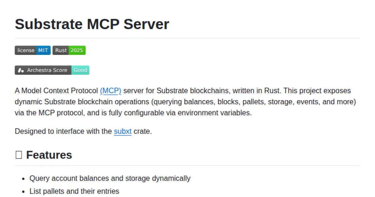 Substrate MCP Server